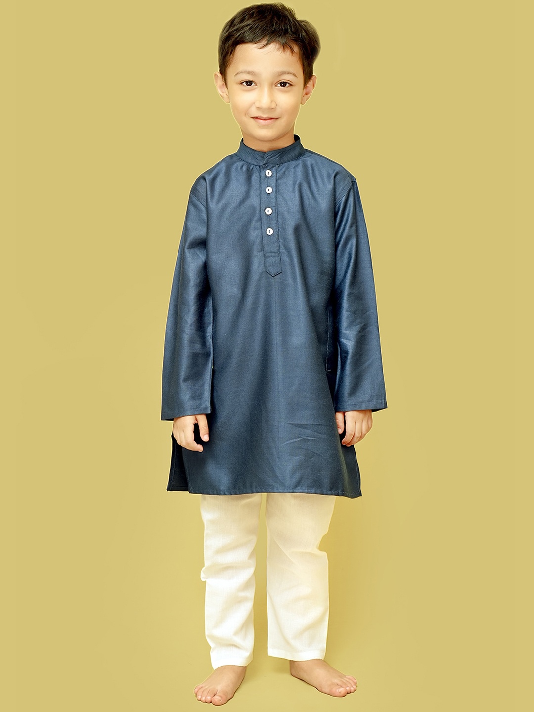 

Klephant Boys Mandarin Collar Straight Kurta, Blue