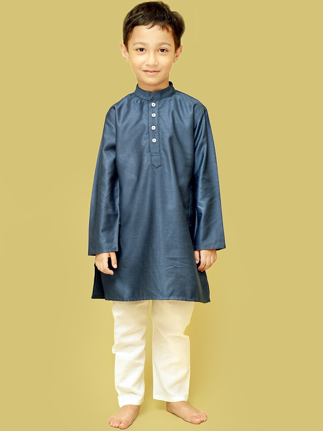 

Klephant Boys Mandarin Collar Straight Kurta, Blue