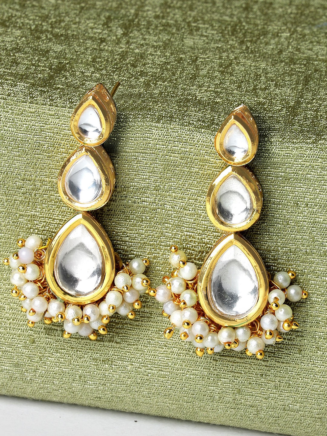 

KARATCART Gold Plated Drop Shape Earrings