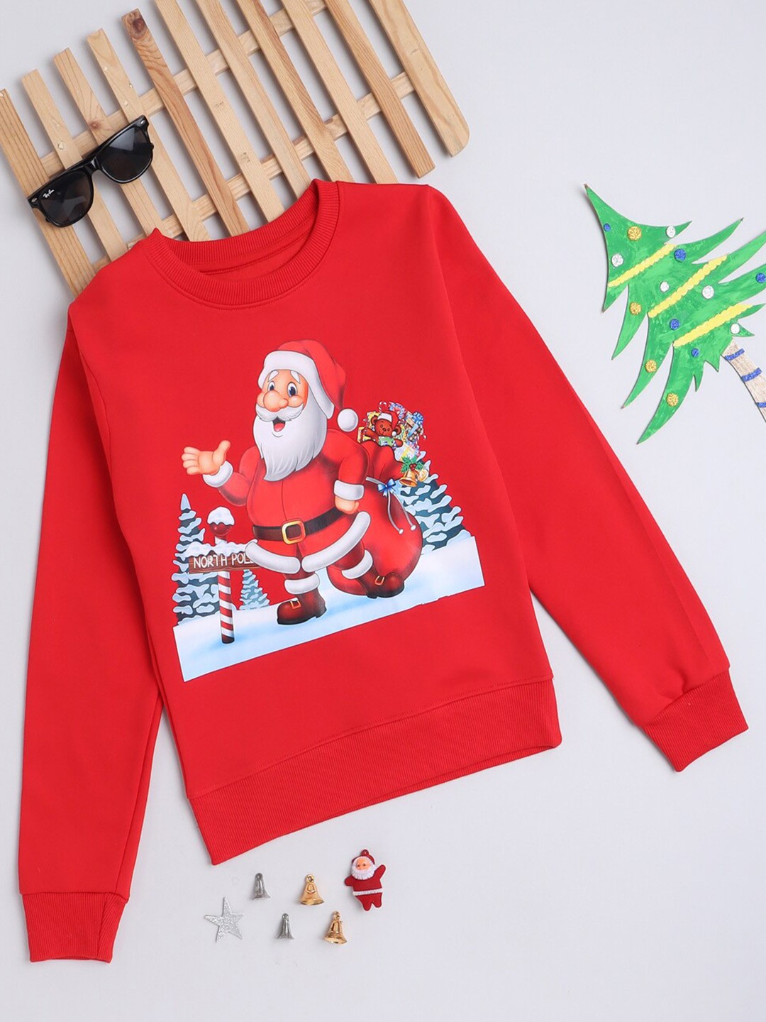 

Ninos Dreams Kids Graphic Printed Cotton Sweatshirt, Red