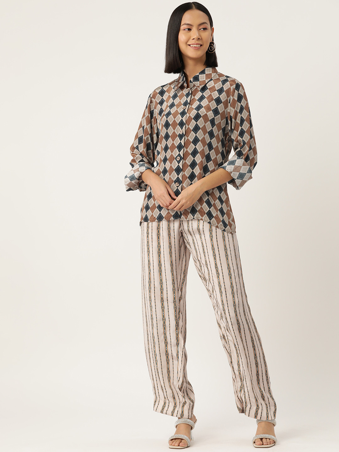 

Simaaya Printed Co-Ords, Beige