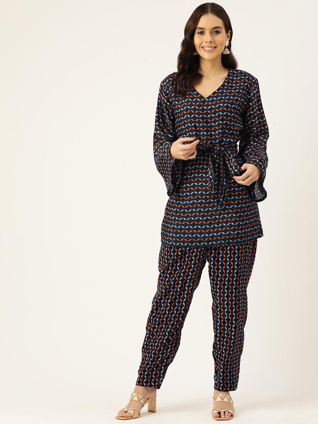 

Simaaya Geometric Printed Ethnic Co-Ords, Black
