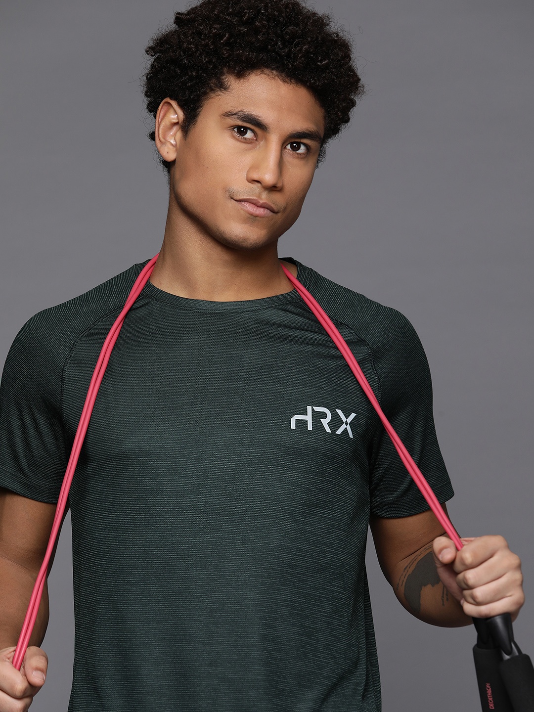 

HRX by Hrithik Roshan Men Rapid-Dry Sports T-shirt, Green