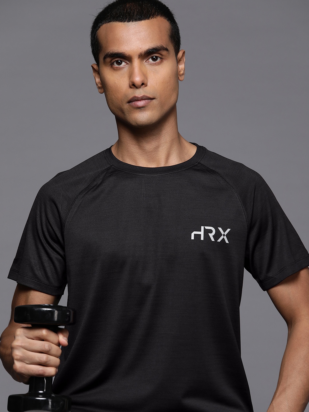 

HRX by Hrithik Roshan Men Rapid-Dry Sports T-shirt, Black