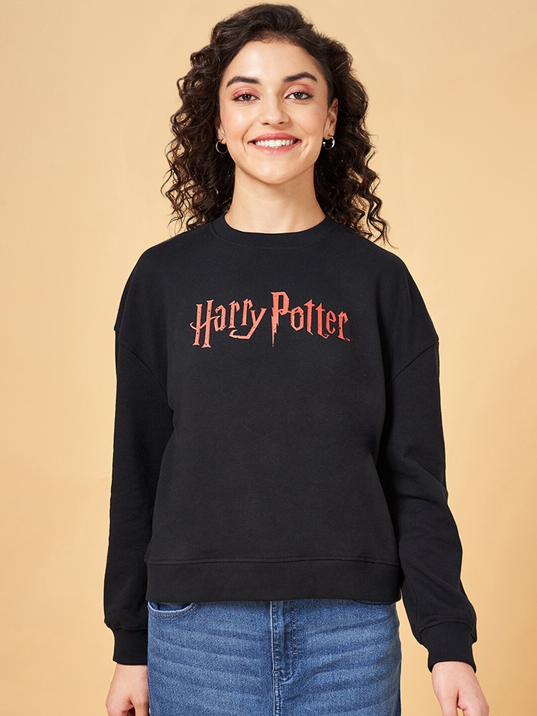 

YU by Pantaloons Harry Potter Printed Cotton Pullover, Black