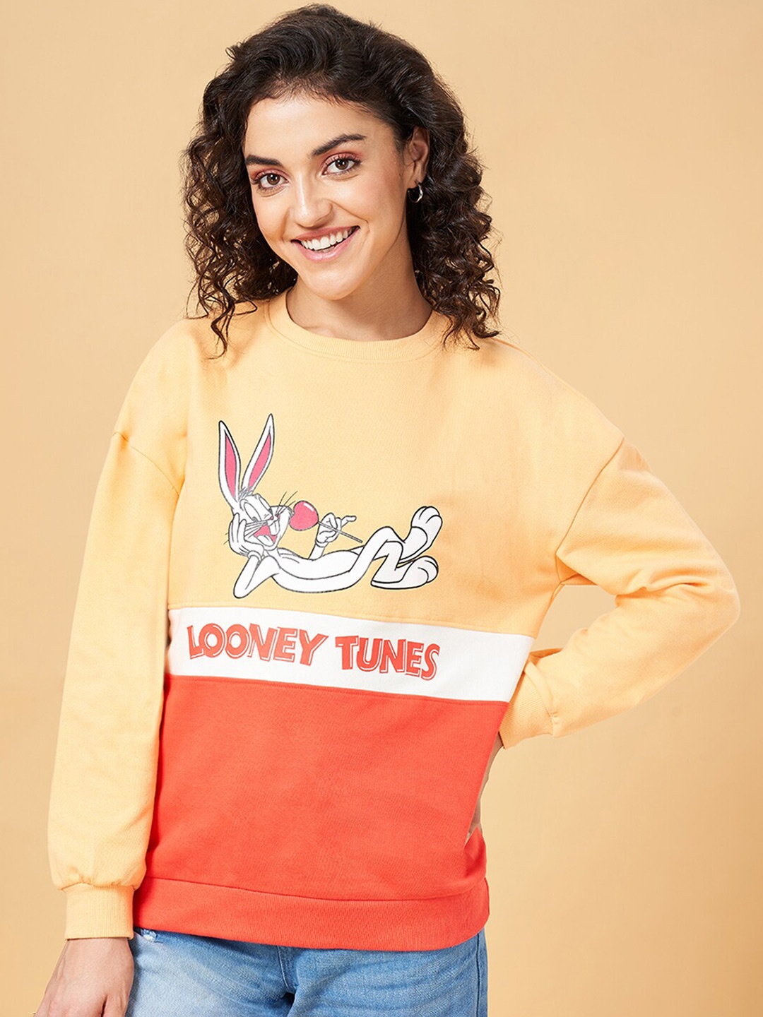 

YU by Pantaloons Looney Tunes Printed Round Neck Sweatshirts, Red