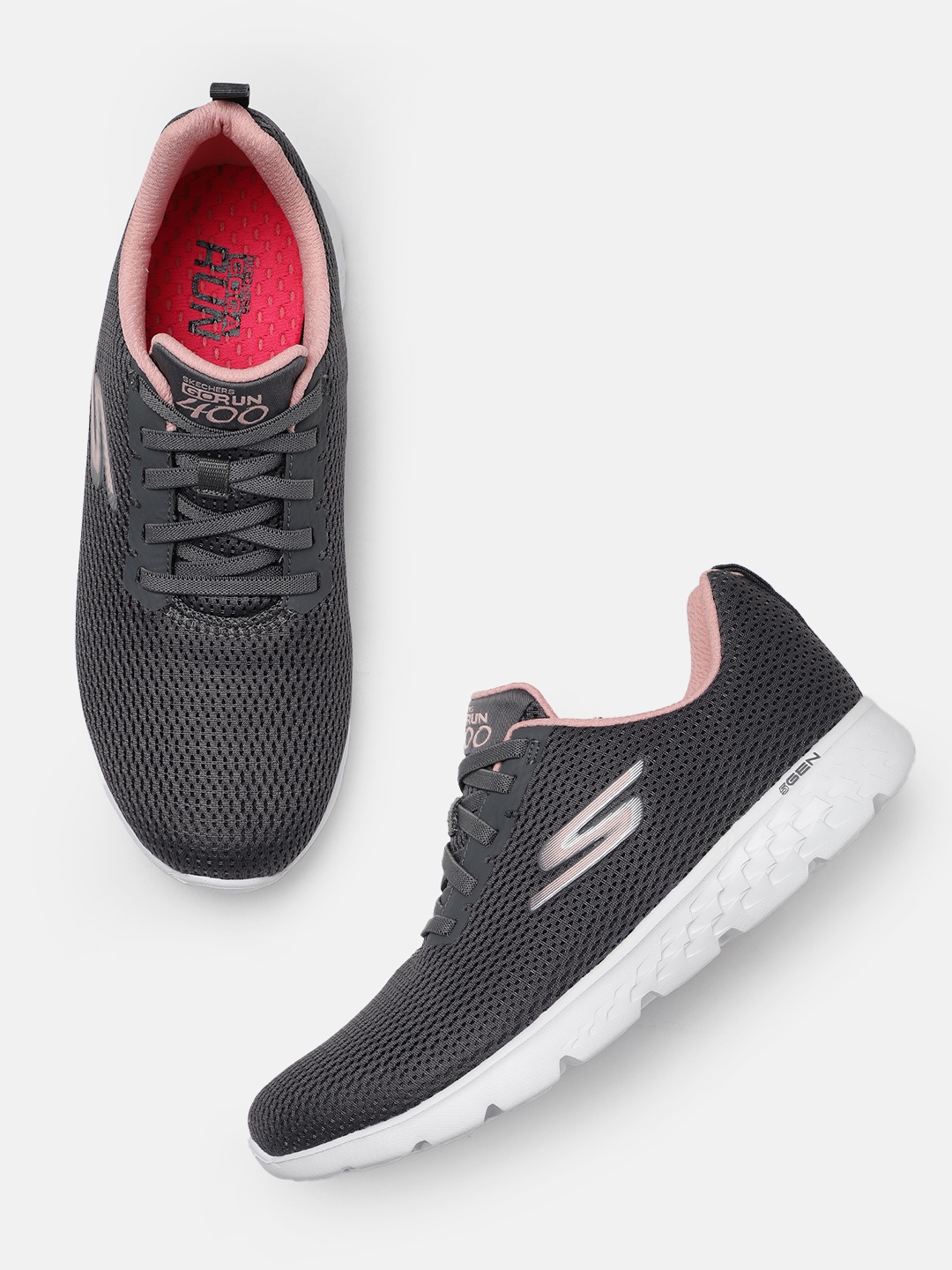

Skechers Women Go Run 400 Running Shoes, Charcoal