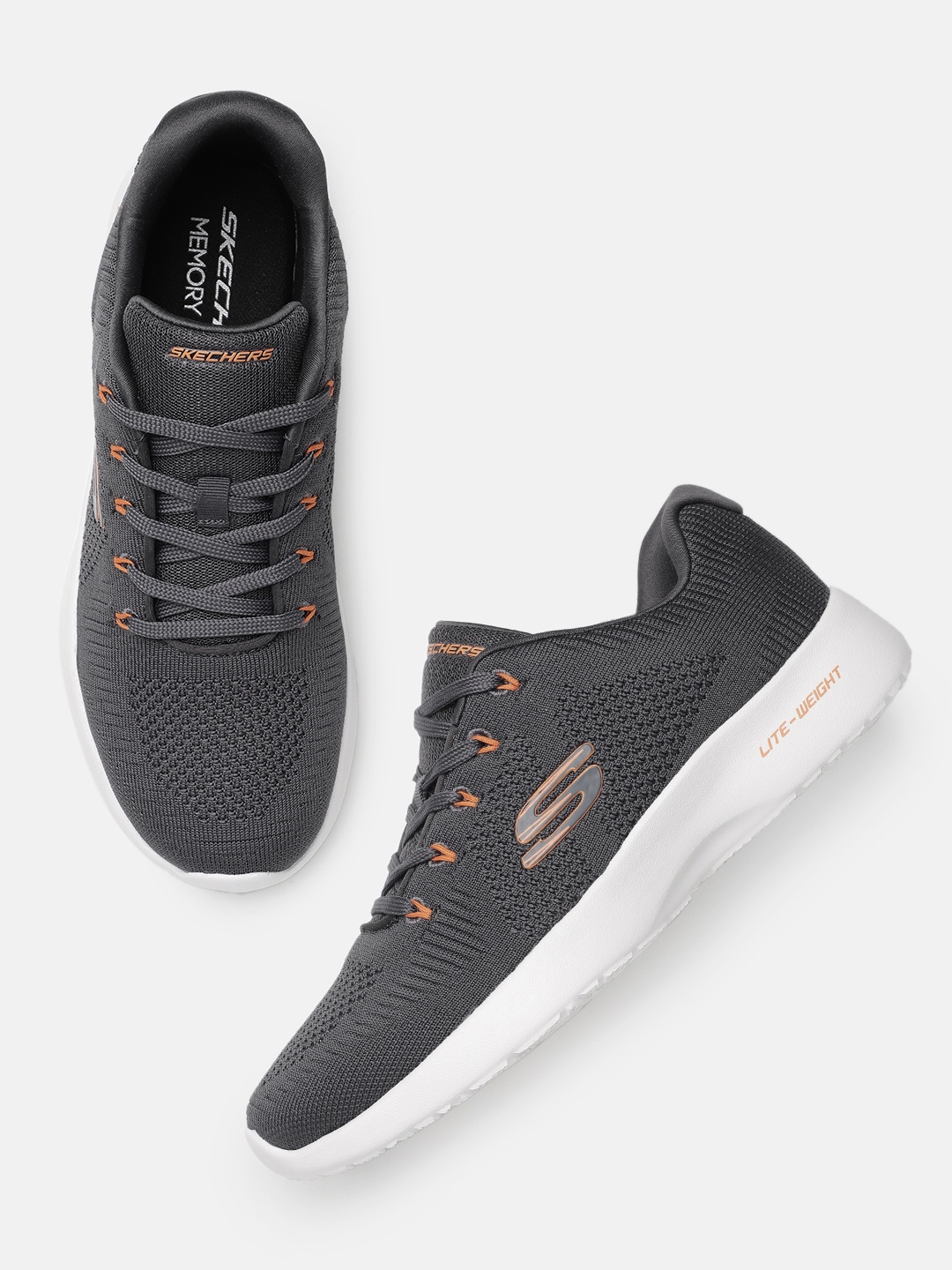 

Skechers Men Solid Dynamight Sneakers, Charcoal