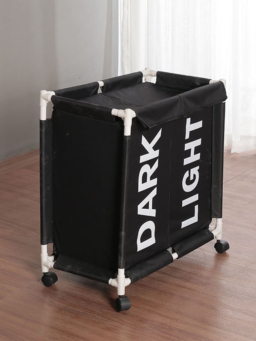 

Kuber Industries Black & White Printed Foldable Laundry Bag