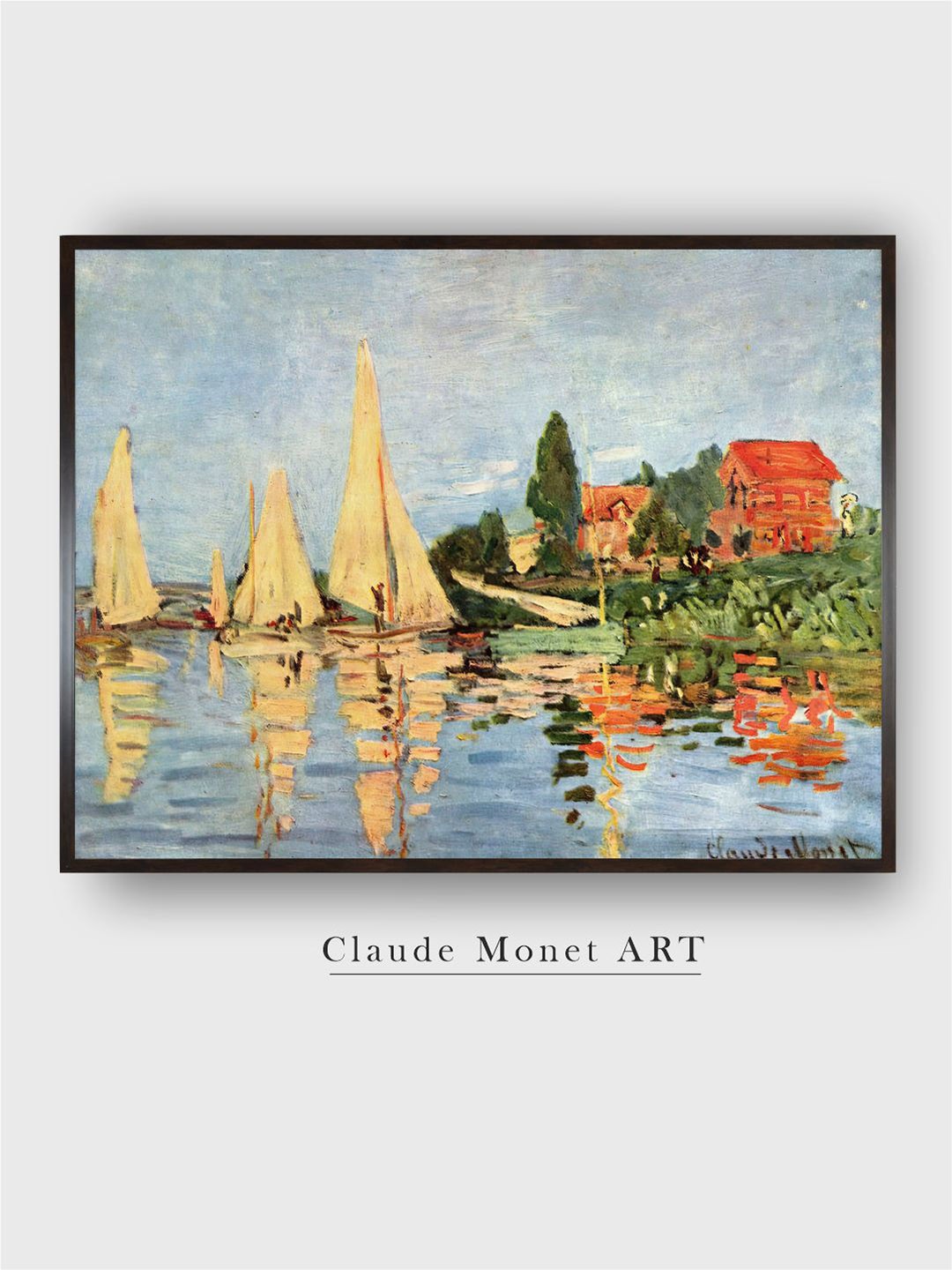 

The Art House Red & Green Regatta At Argenteuil Wooden Wall Art