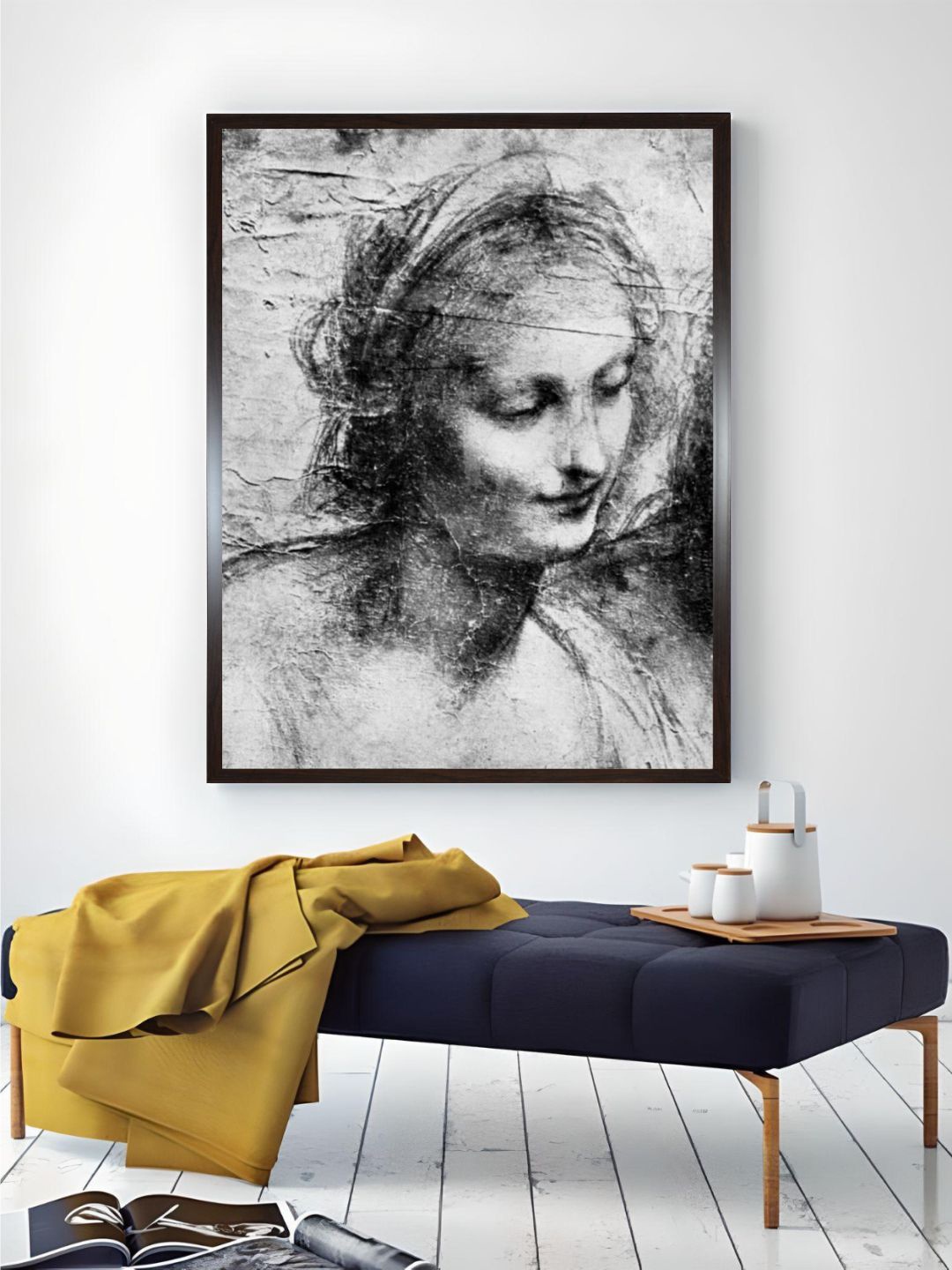 

The Art House Black & White The Head Of The Madonna Wall Painting