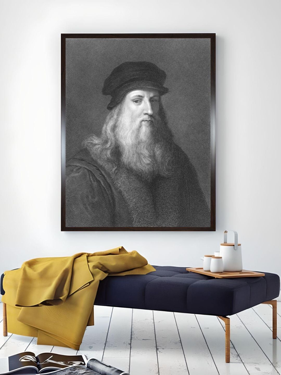 

The Art House Grey Black Leonardo Da Vinci Painting Wall Art