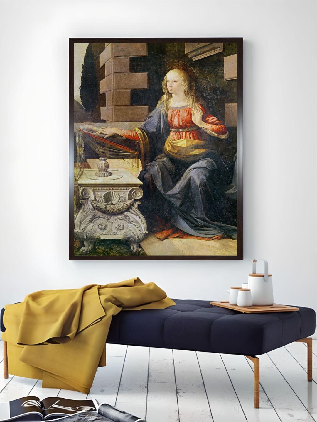 

The Art House Brown & Blue The Annunciation Wooden Painting Wall Art