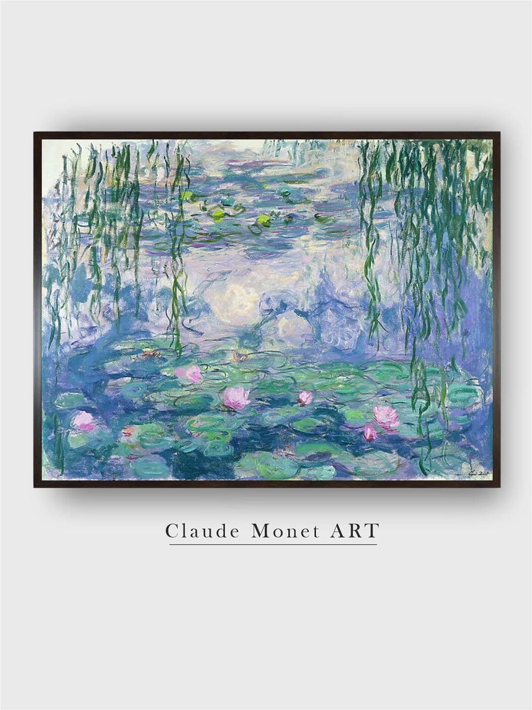 

The Art House Blue Waterlilies Painting Wall Art