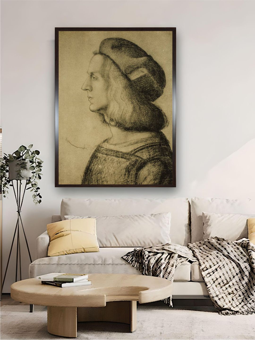 

The Art House Beige & Black Bust of a Man in Profile Wood Framed Wall Art