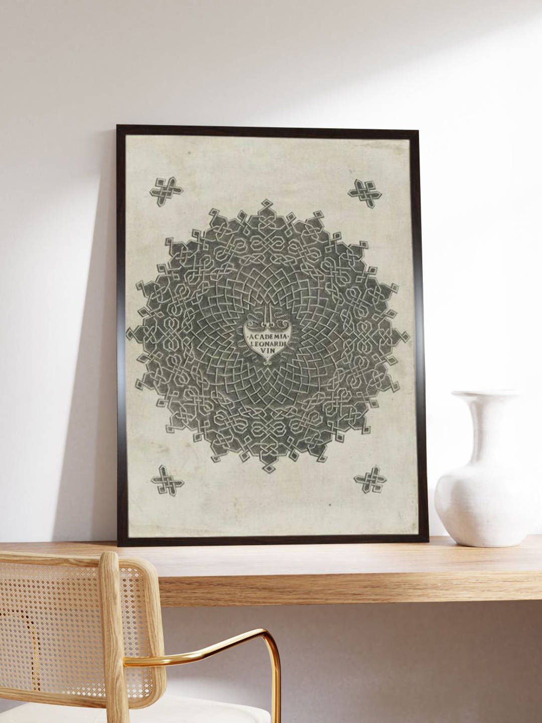 

The Art House Black & Beige Ornaments Painting Wall Art