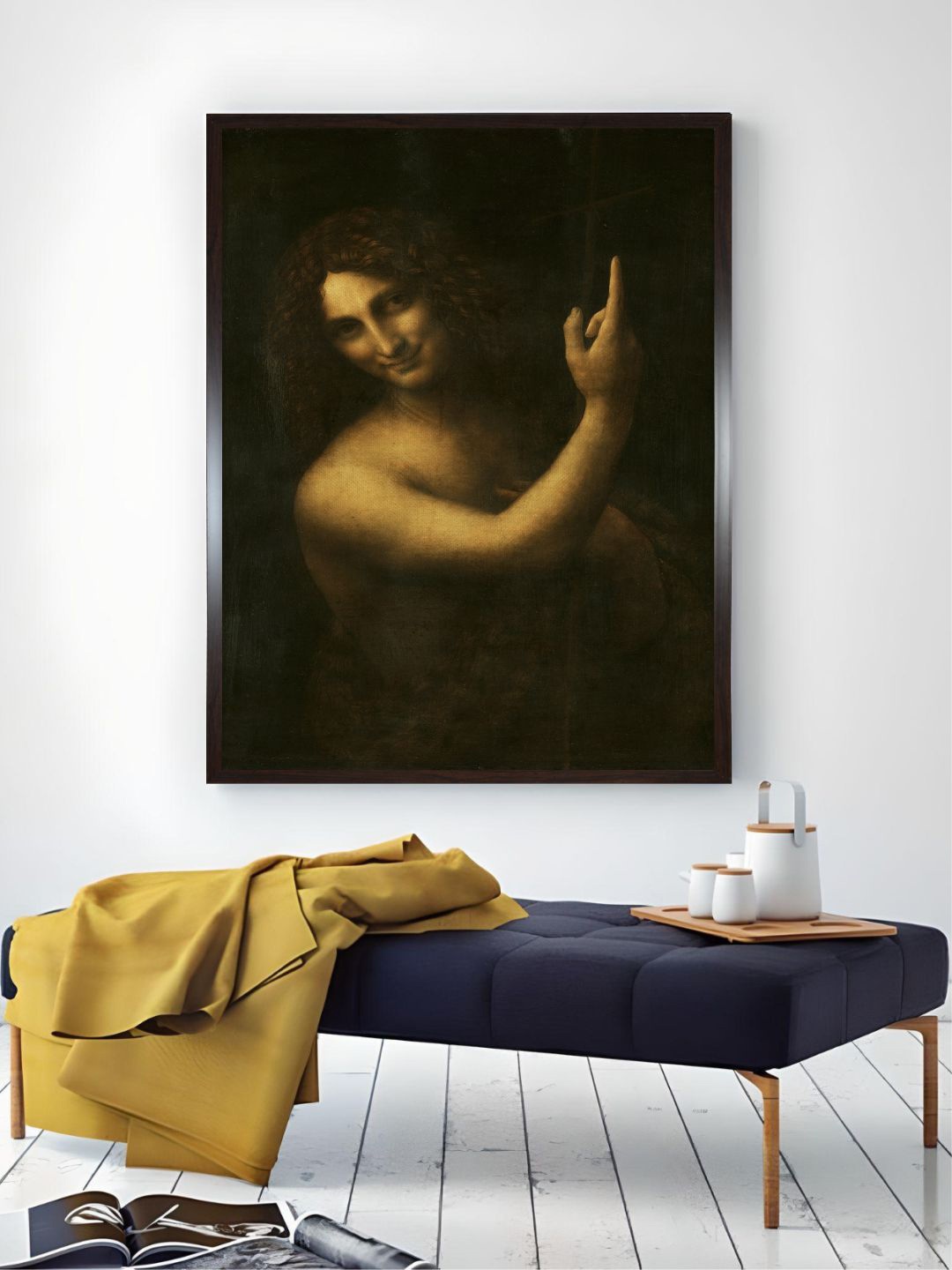 

The Art House Black & Beige Abstract Wooden St. John Painting Wall Art With Frame