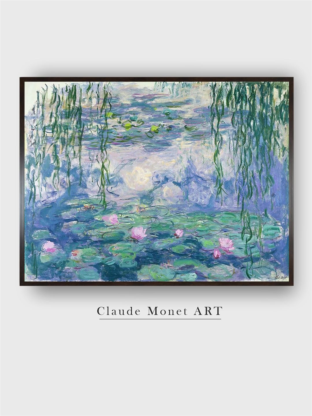 

The Art House Blue & Green Waterlilies Wooden Painting Wall Art