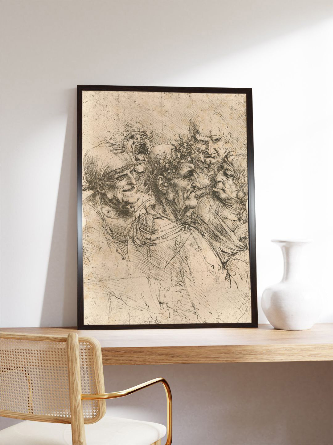 

The Art House Beige & Black Drawing of Caricatures Painting Wall Art