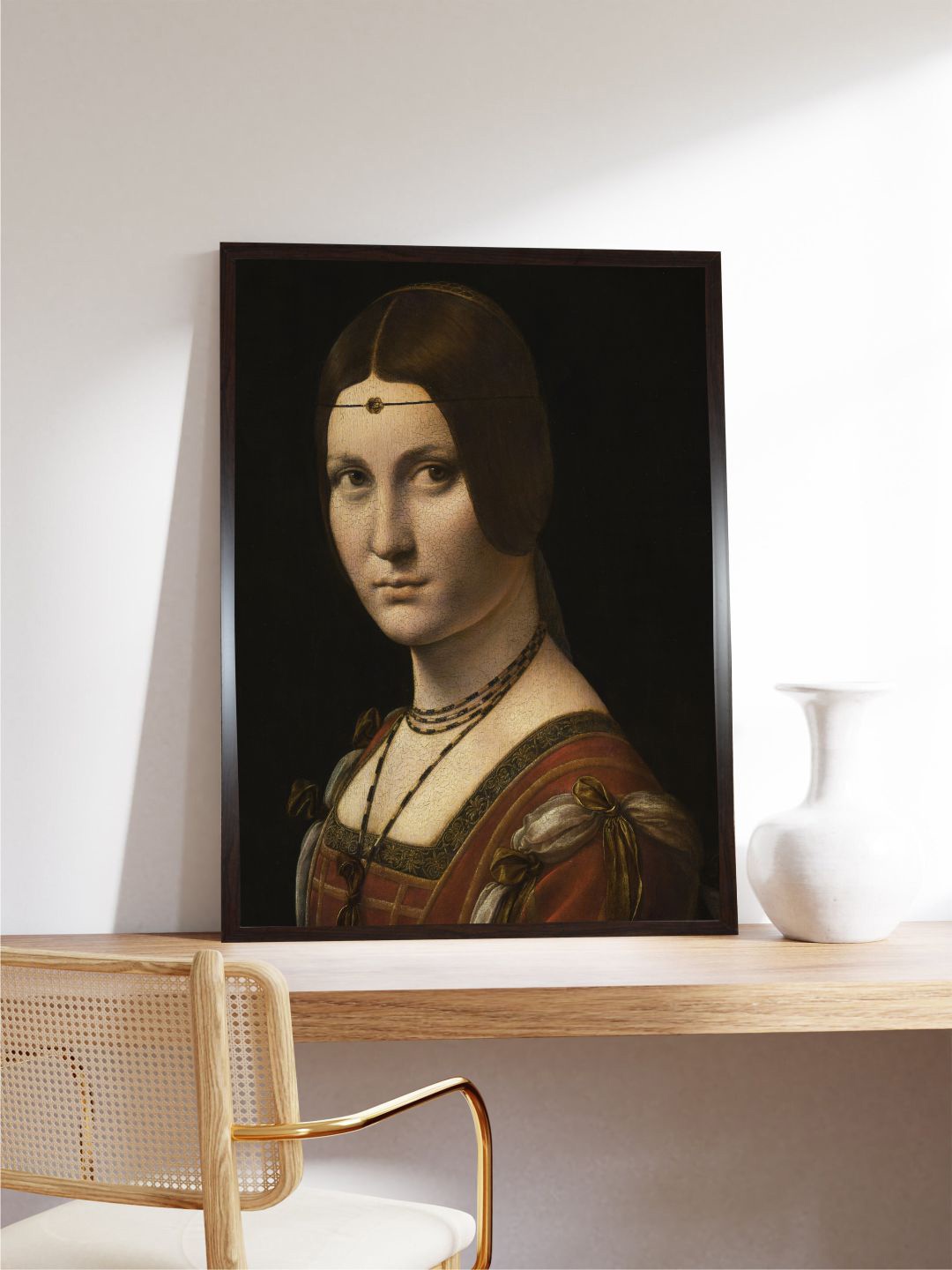 

The Art House Black & Red La Belle Ferronniere Painting Wall Art