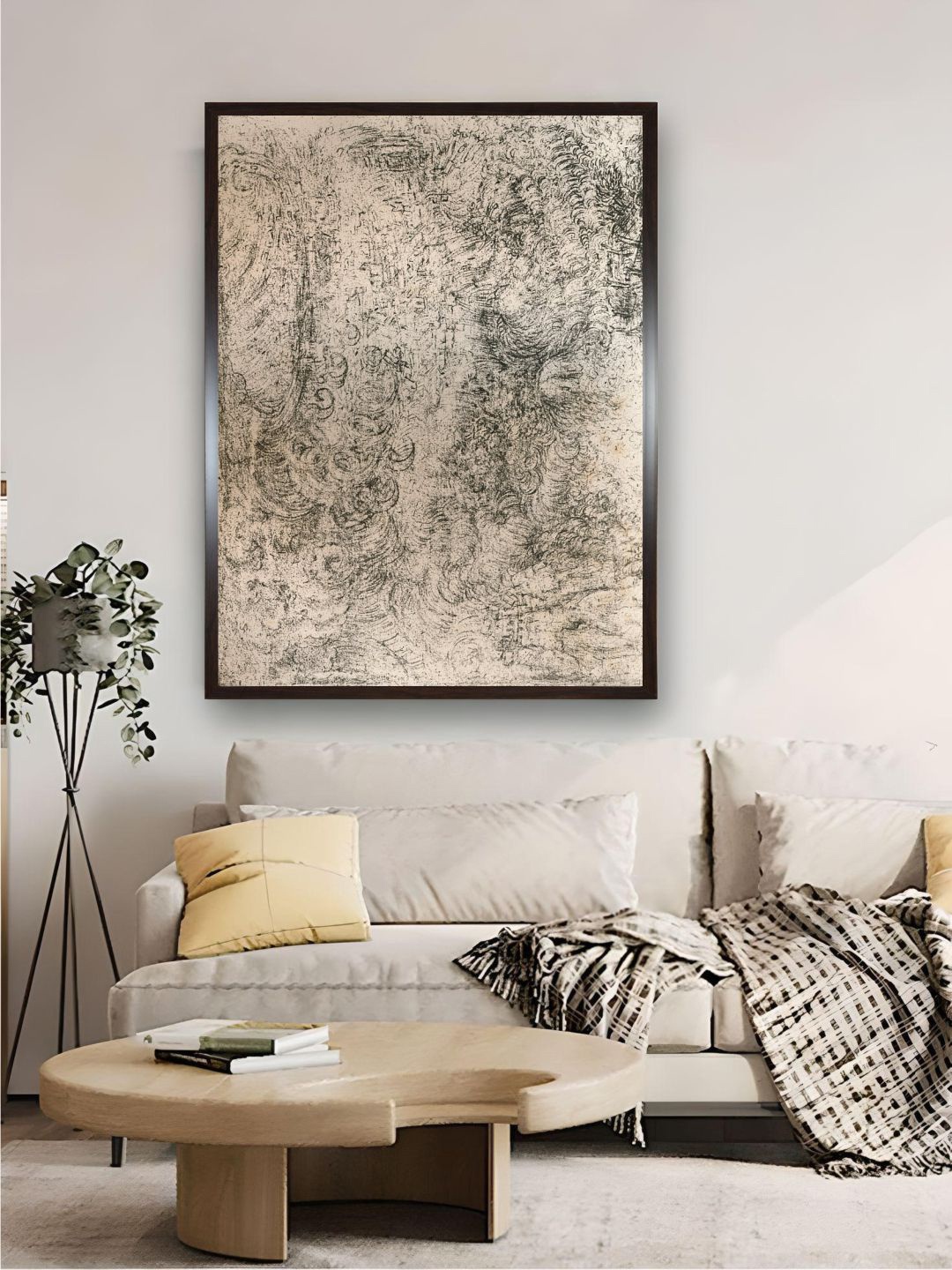 

The Art House Beige & Black Canvas Charcoal Drawing Wall Art