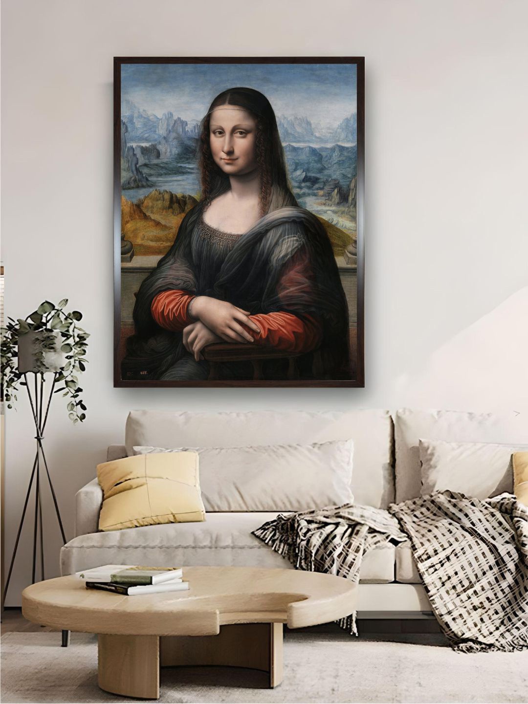

The Art House Black & Blue Mona Lisa Painting Wooded Framed Wall Art