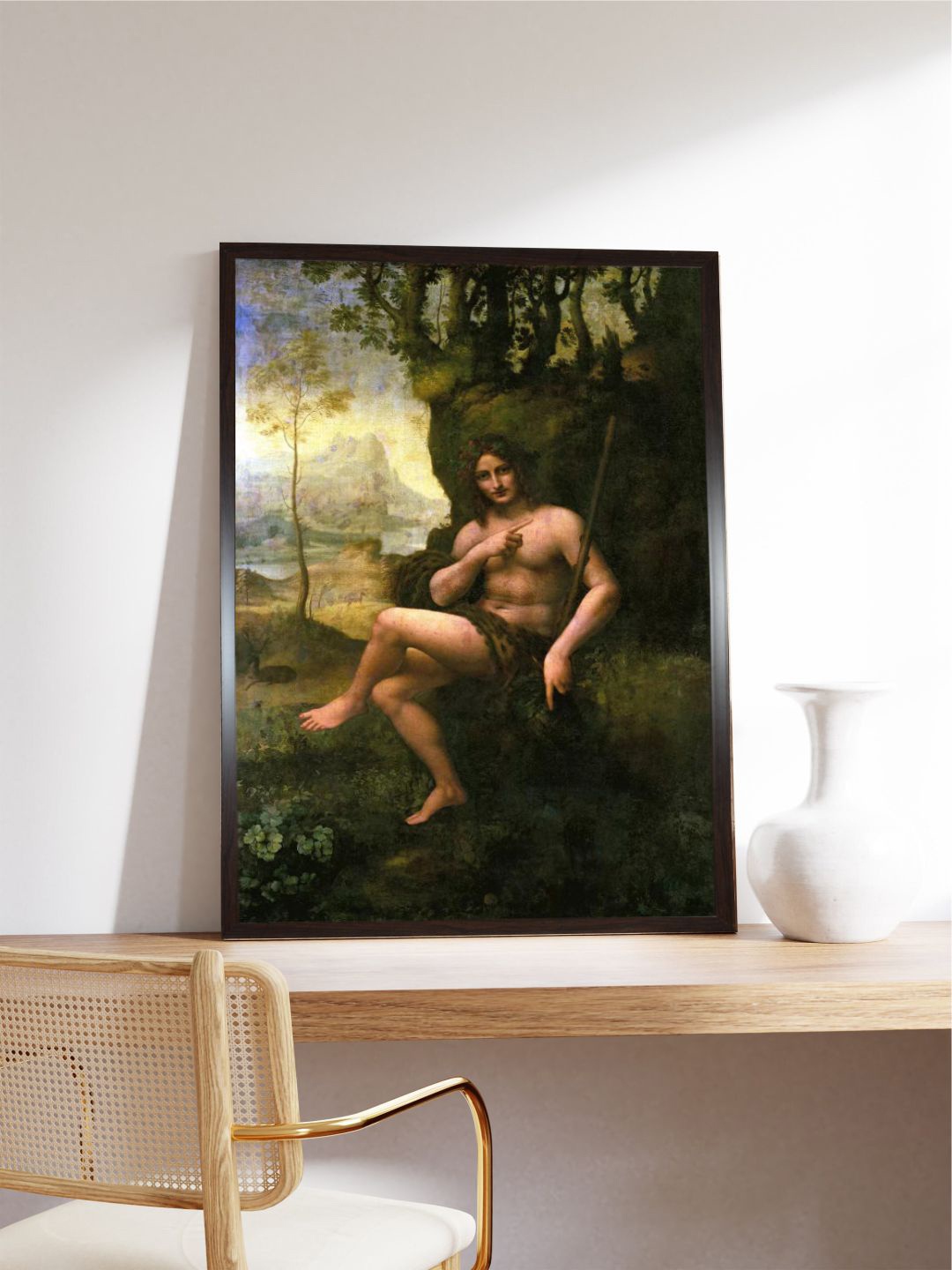 

The Art House Beige & Green Bacchus Circa Painting Wall Art