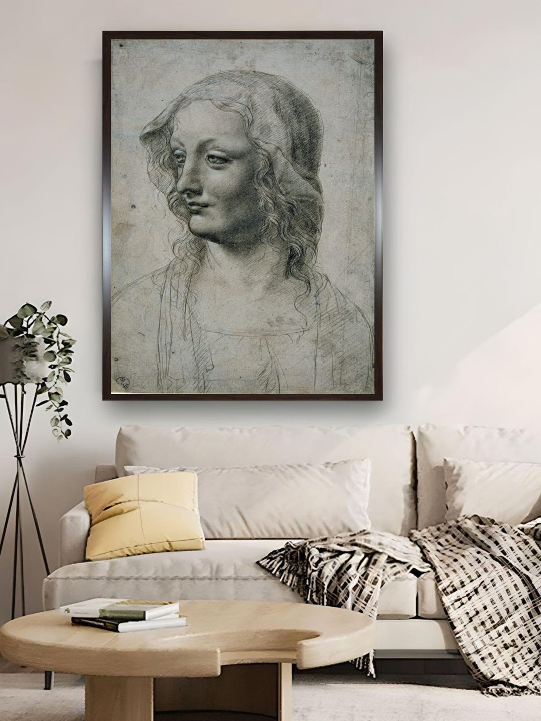 

The Art House Grey Female Head With Veil Canvas Wall Painting
