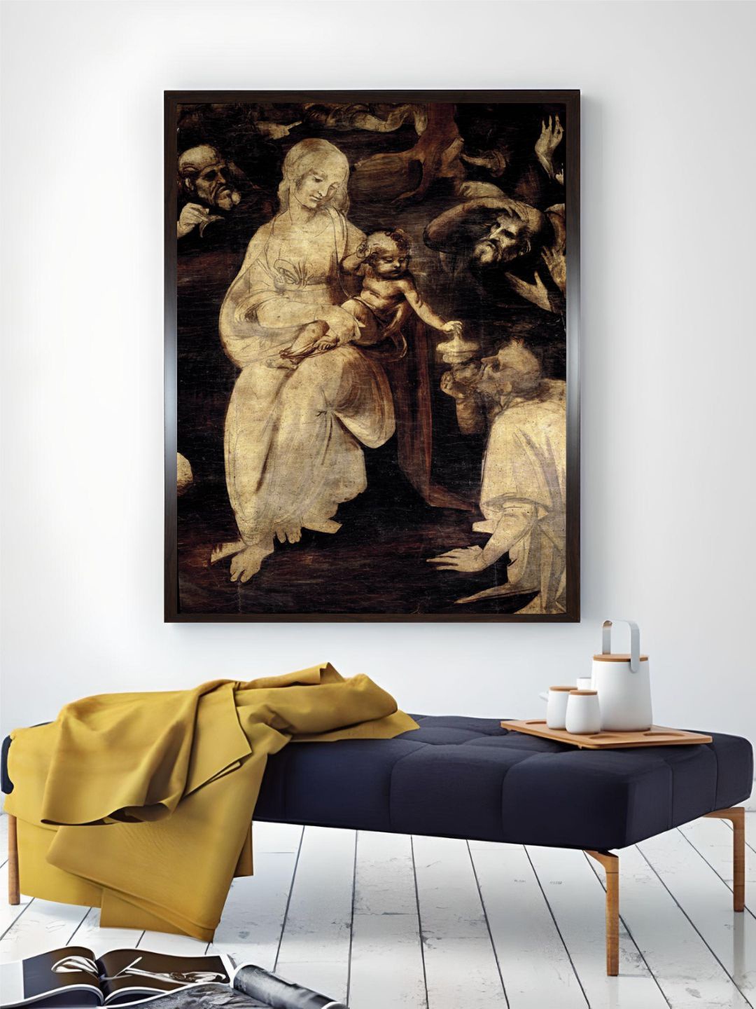 

The Art House White & Brown Mother & Child Canvas Wall Painting