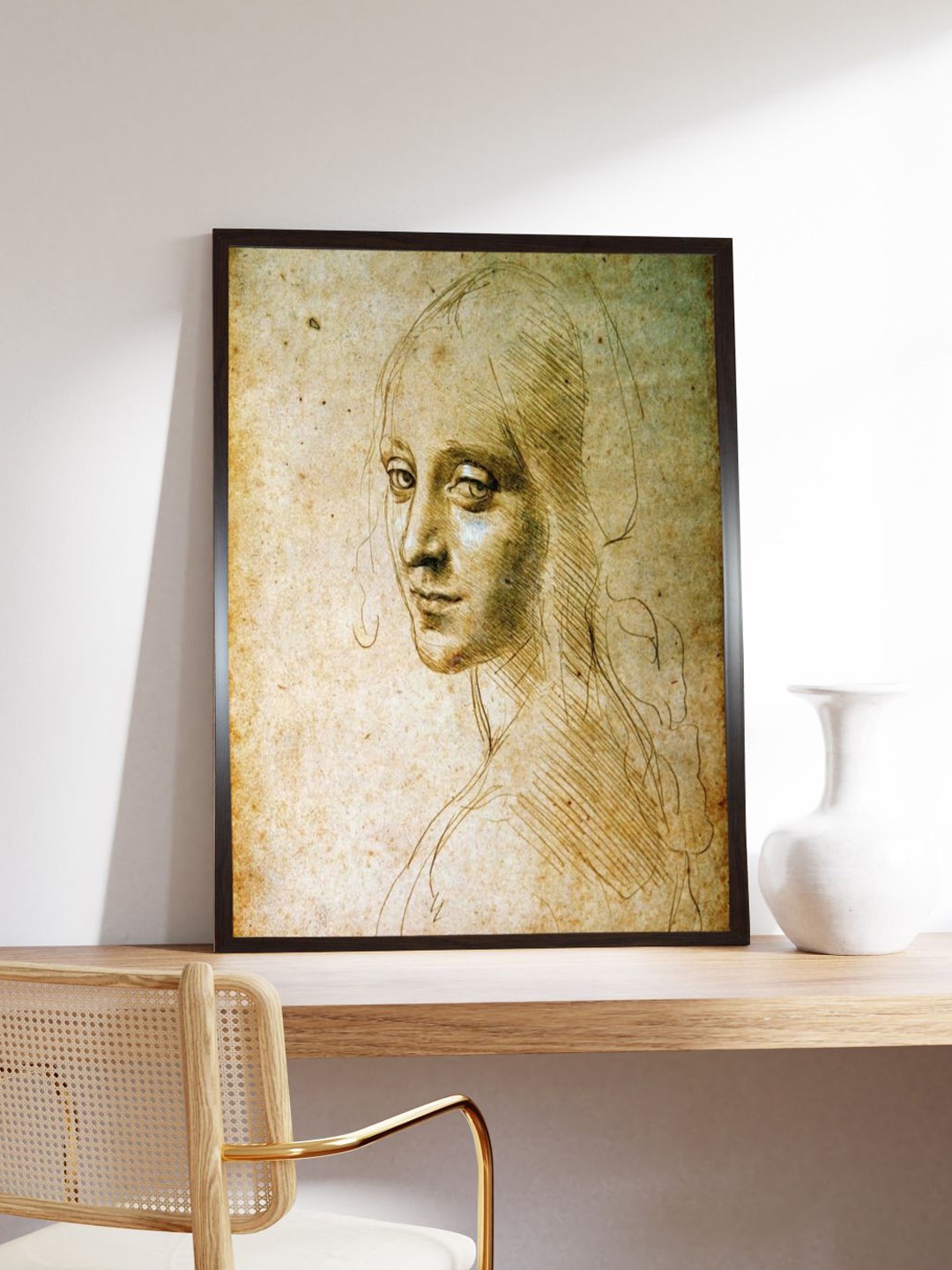 

The Art House Beige the Angel of the Virgin of The Rocks Paintings Wall Art