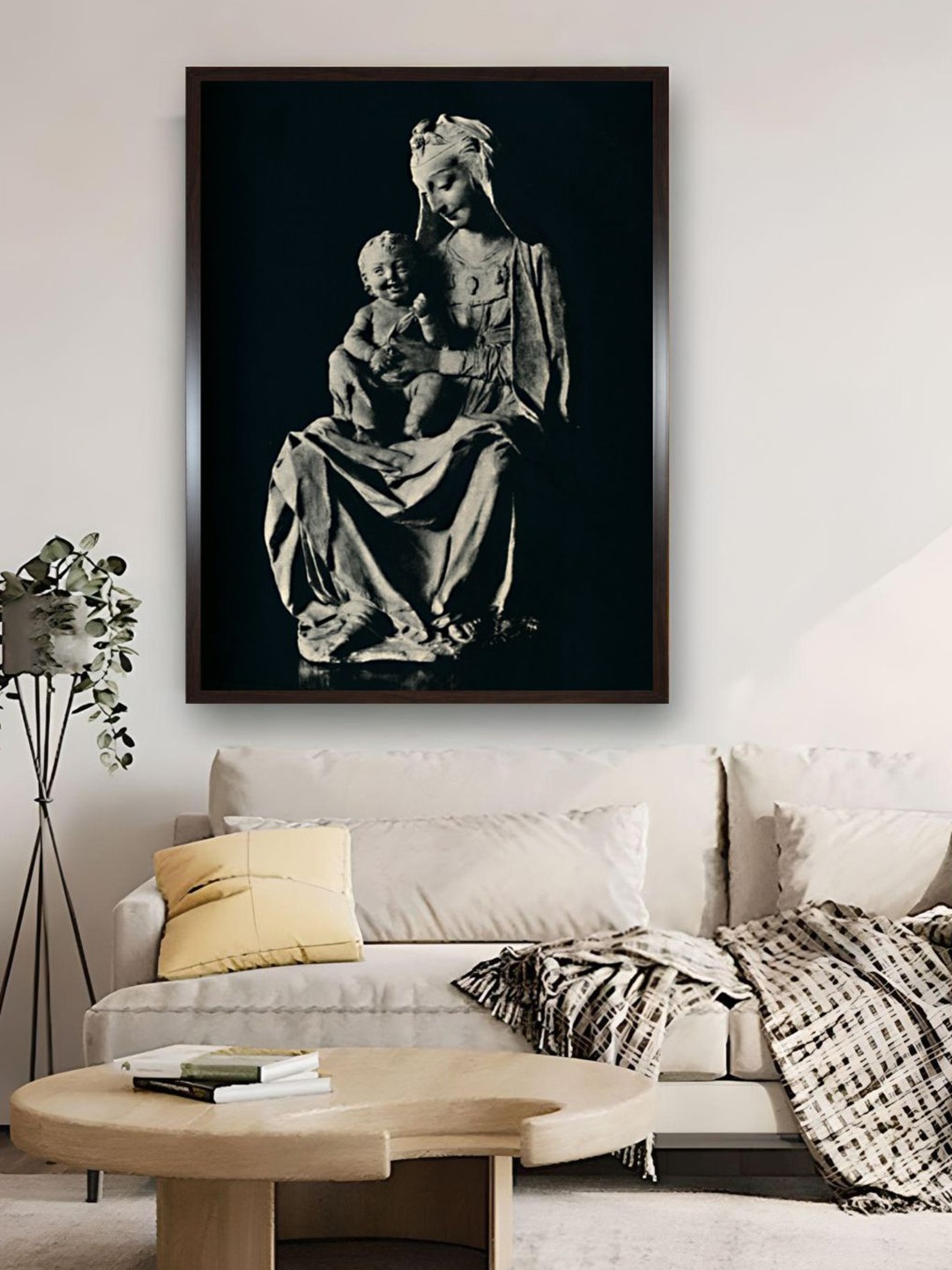 

The Art House Grey & Black The Madonna With The Laughing Child Painting Wall Art