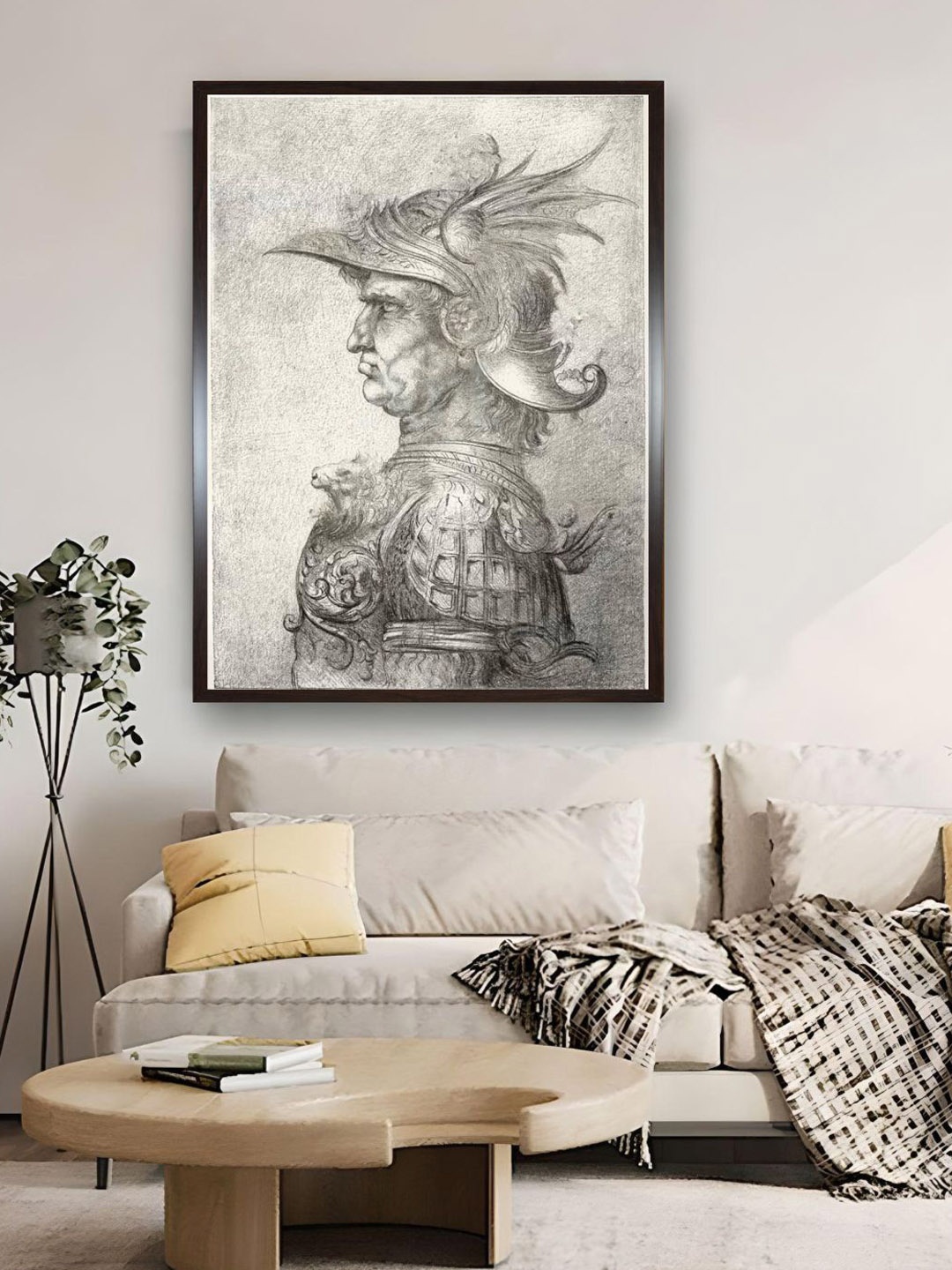 

The Art House Grey A Bust of a Warrior in Profile Wooden Painting Wall Art