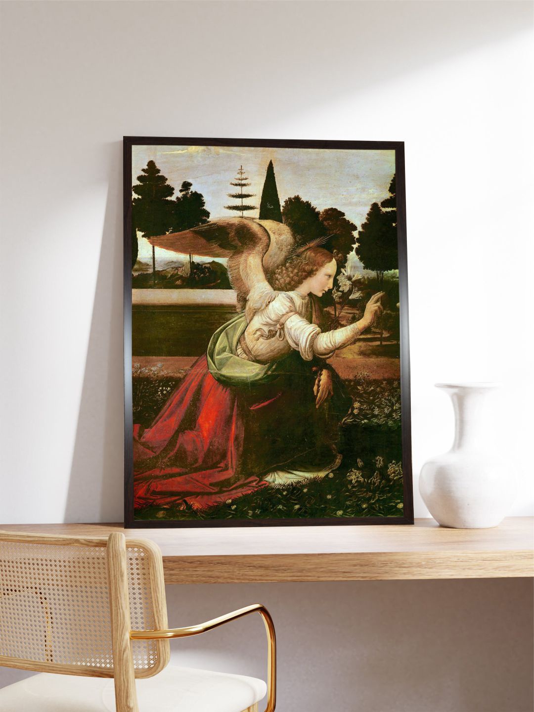 

The Art House Beige & Red The Annunciation Canvas Painting Wall Art