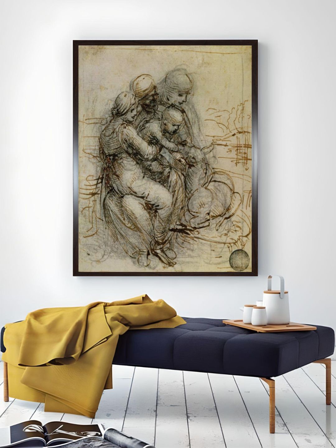 

The Art House Beige & Black Virgin & Child With St. Anne Canvas Painting Wall Art