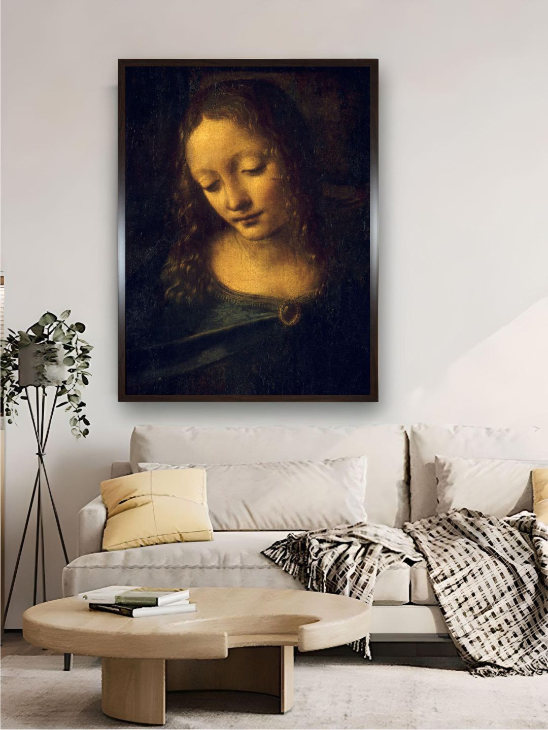 

The Art House Black & Beige A Lady Face Canvas Painting Wall Art