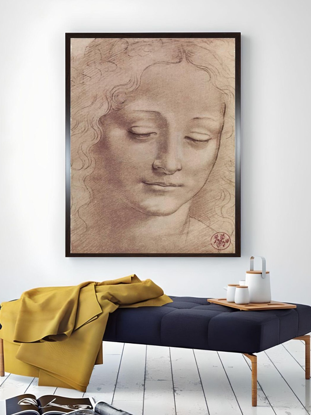 

The Art House Grey & Brown Testa Di Giovinetta Painting Wooden Framed Wall Art