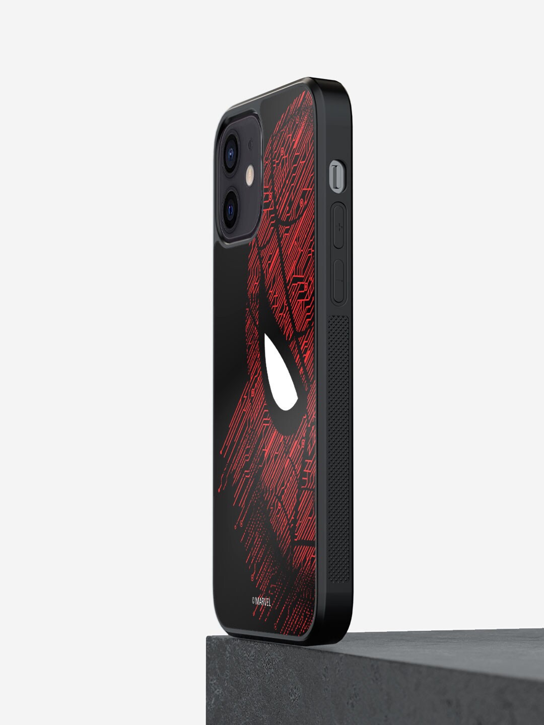 

macmerise Sketch Out Spider Man iPhone 12 Mini Bumper Case Cover, Black