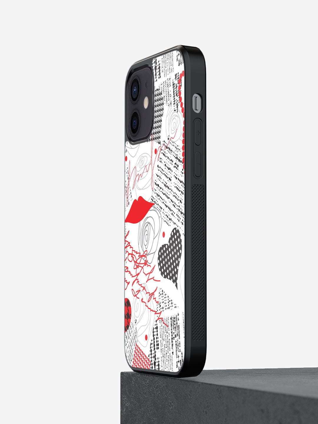 

macmerise Love Printed iPhone 12 Mini Bumper Case Cover, White