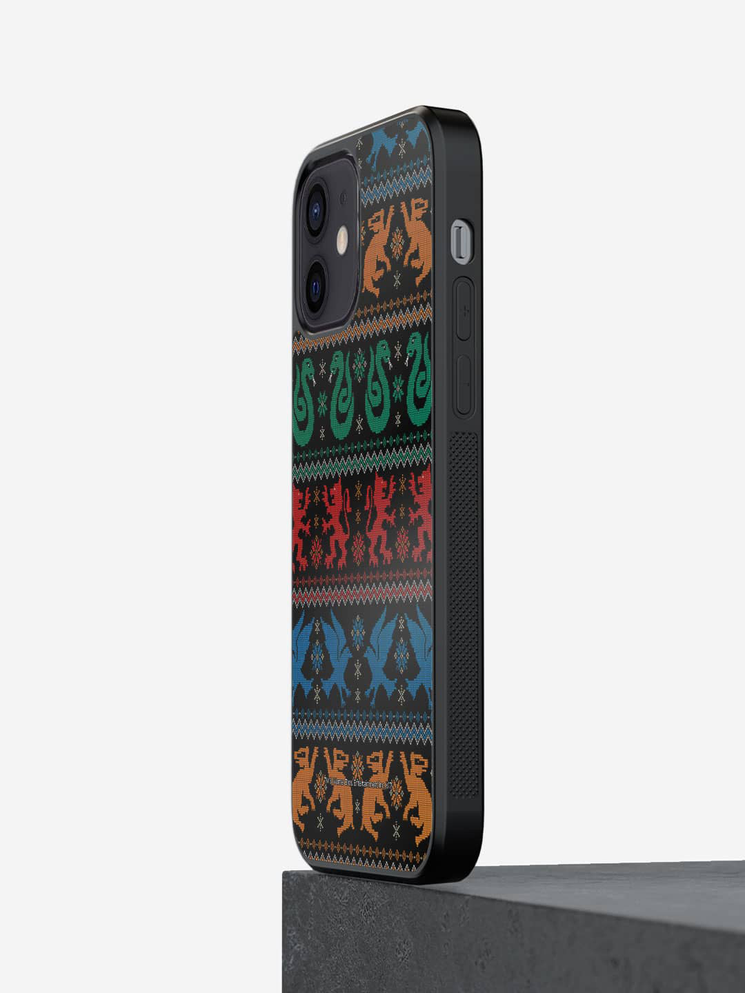 

macmerise Hogwarts Houses Weave iPhone 12 Mini Bumper Case Cover, Black