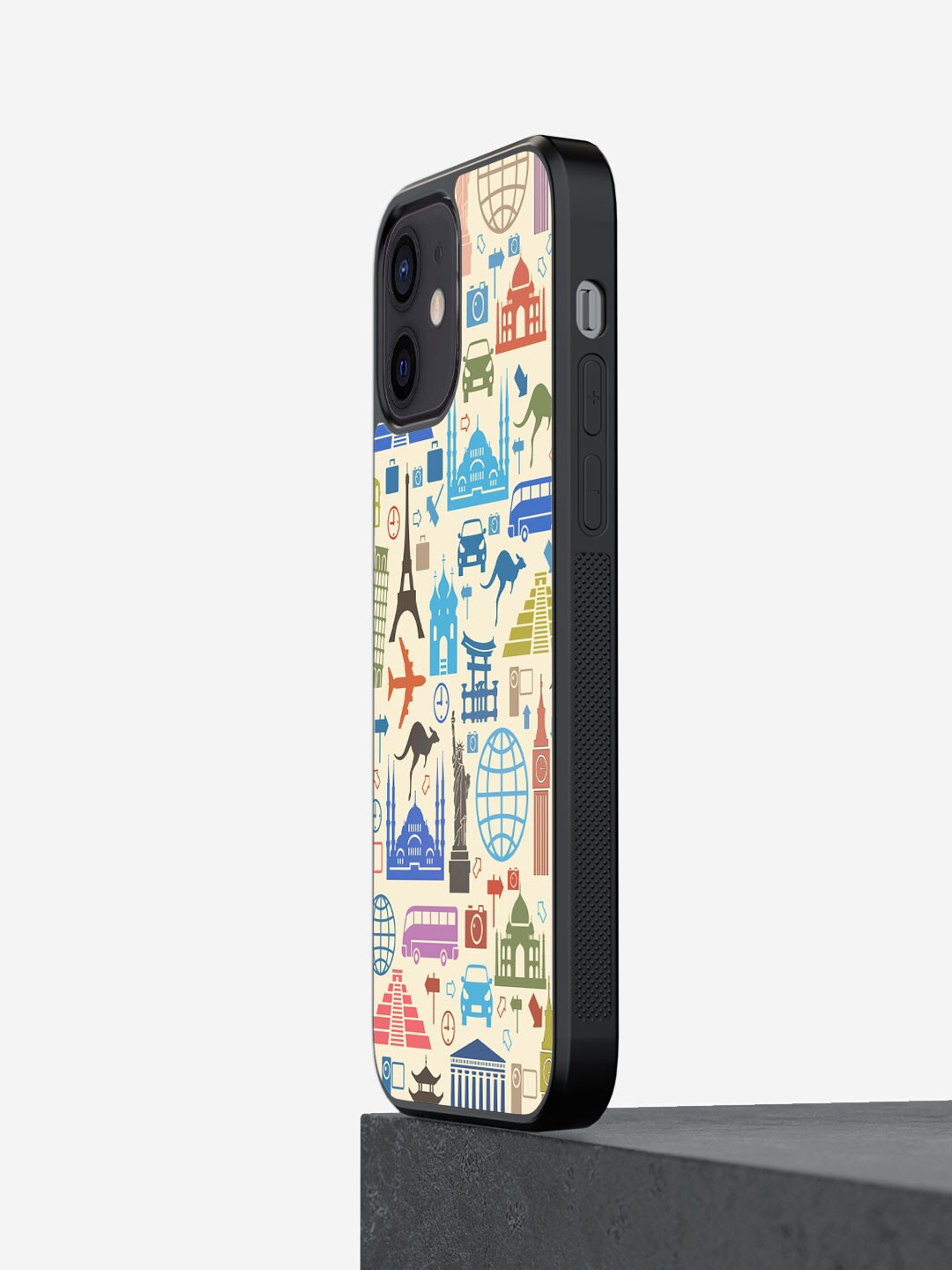

macmerise Graphic Printed iPhone 12 Mini Bumper Case Cover, Cream