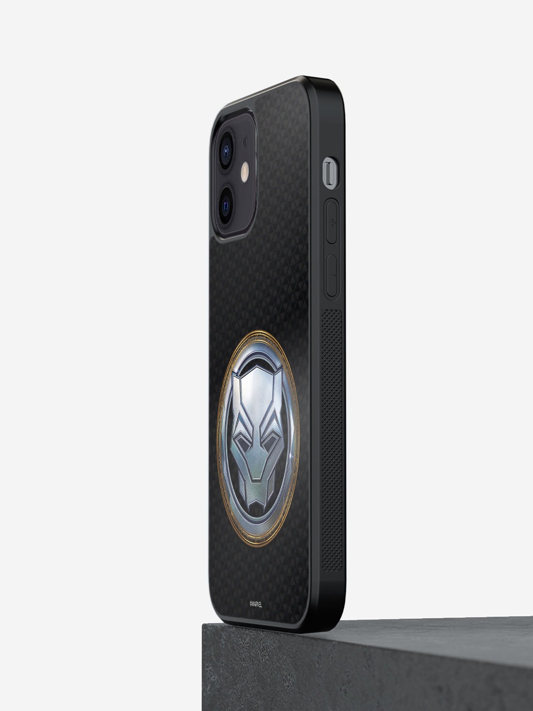 

macmerise Wakanda Forever Vibranium Superhero Printed Gold IPhone 12 Mini Case Cover, Black