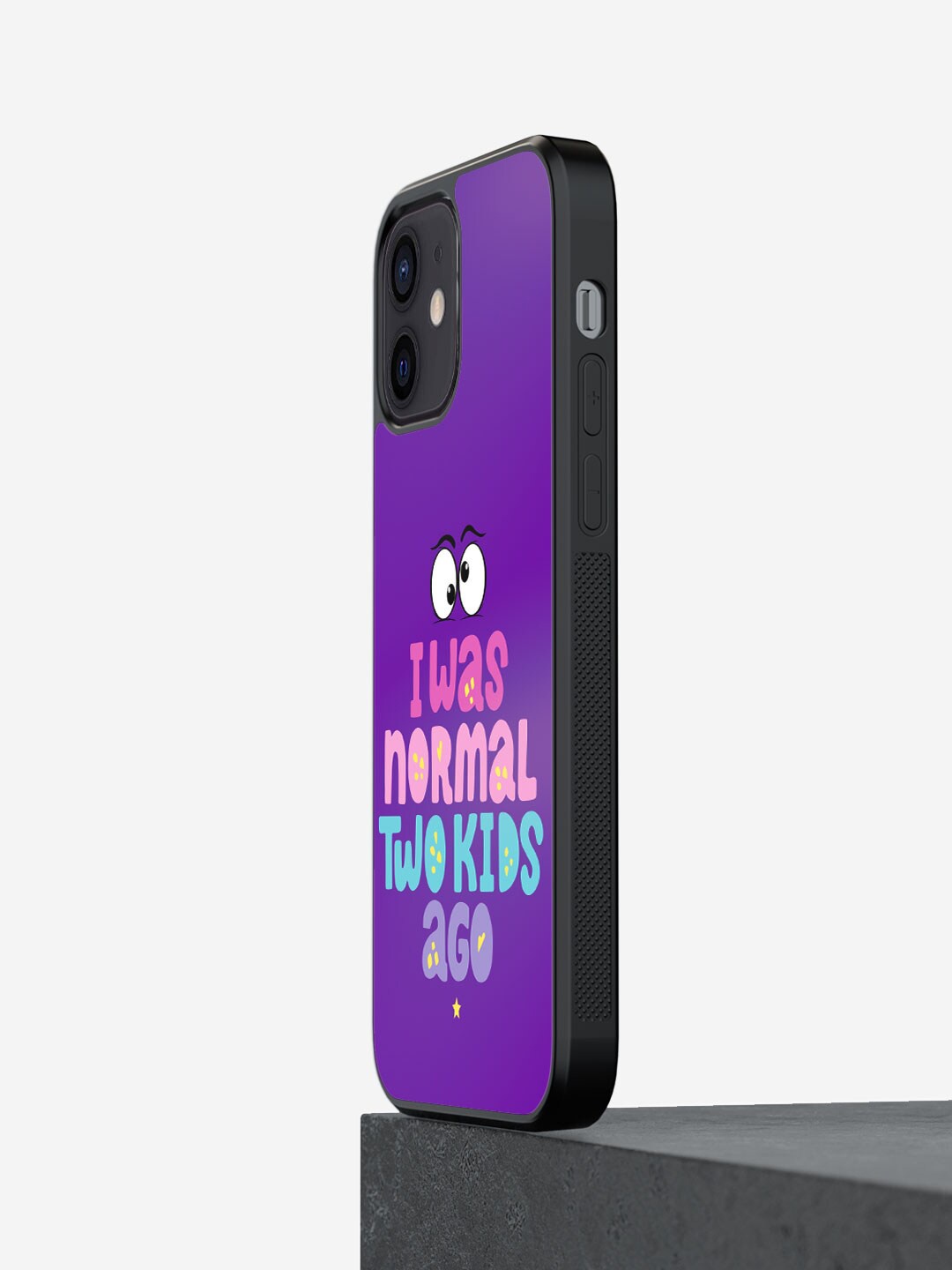 

macmerise Typographic Printed iPhone 12 Mini Bumper Case, Violet
