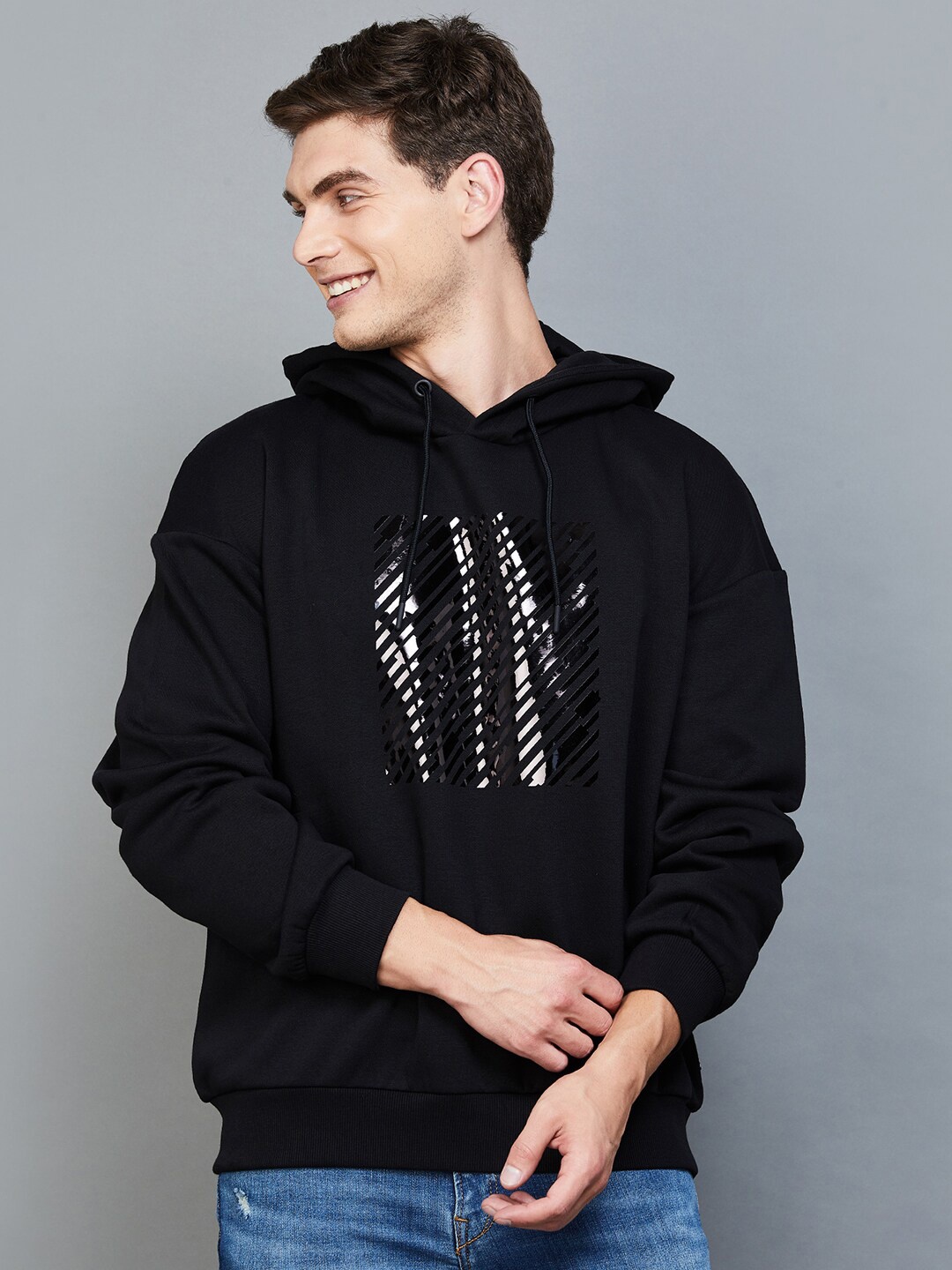 

Bossini Graphic Printed Hooded Pullover Sweatshirt, Black