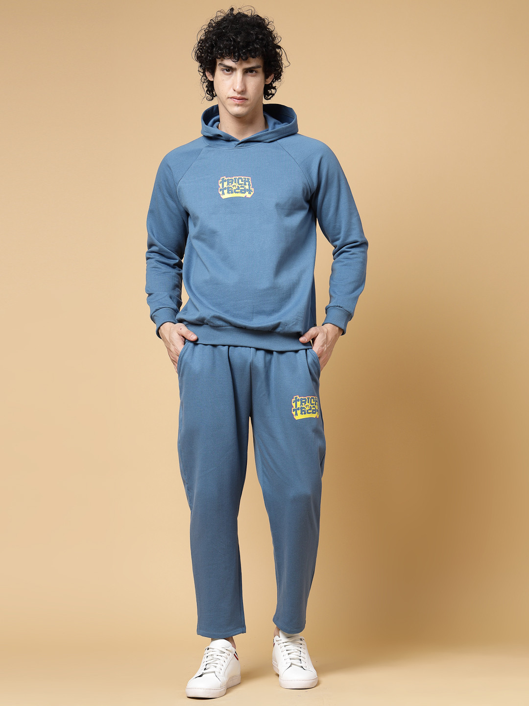 

Rigo Men Printed Hooded Cotton Tracksuits, Blue