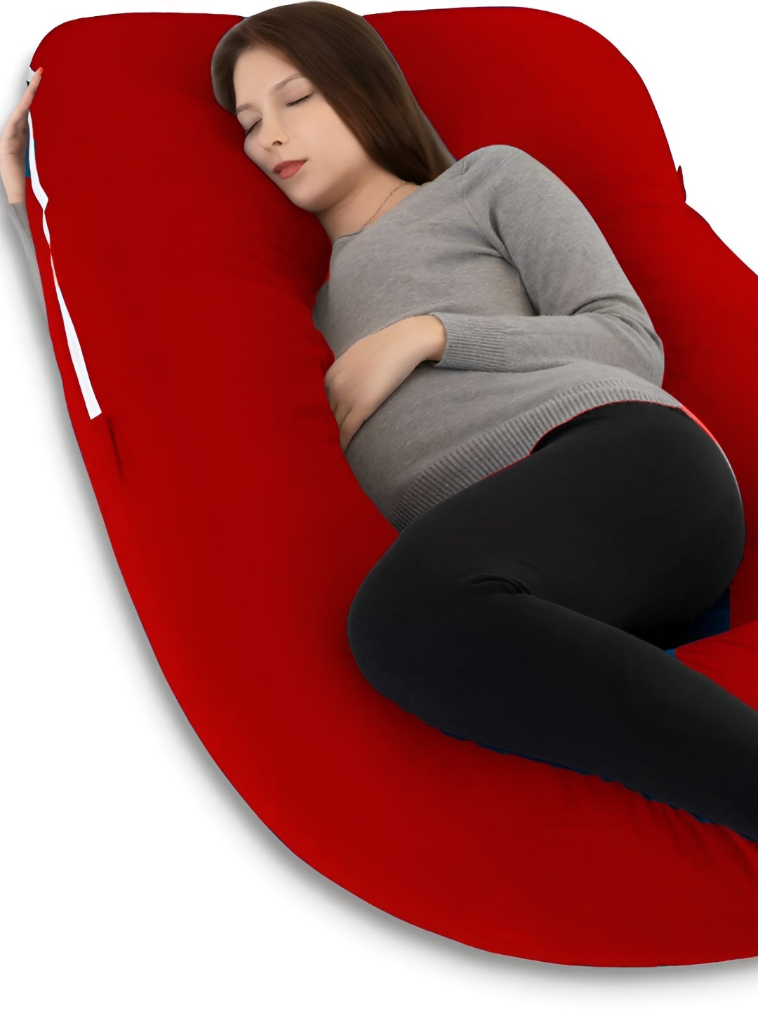 

Mom's Moon Red Cotton Lightweight Maternity G Shaped Pillow