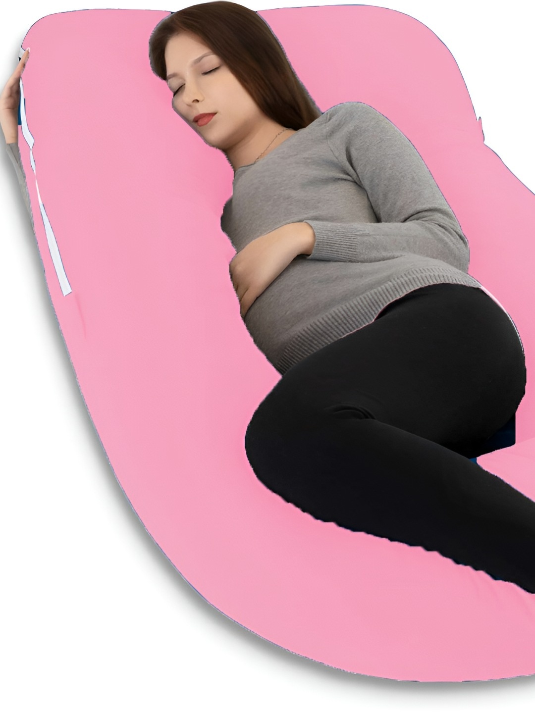 

Mom's Moon Pink Cotton Lightweight Maternity G Shaped Pillow