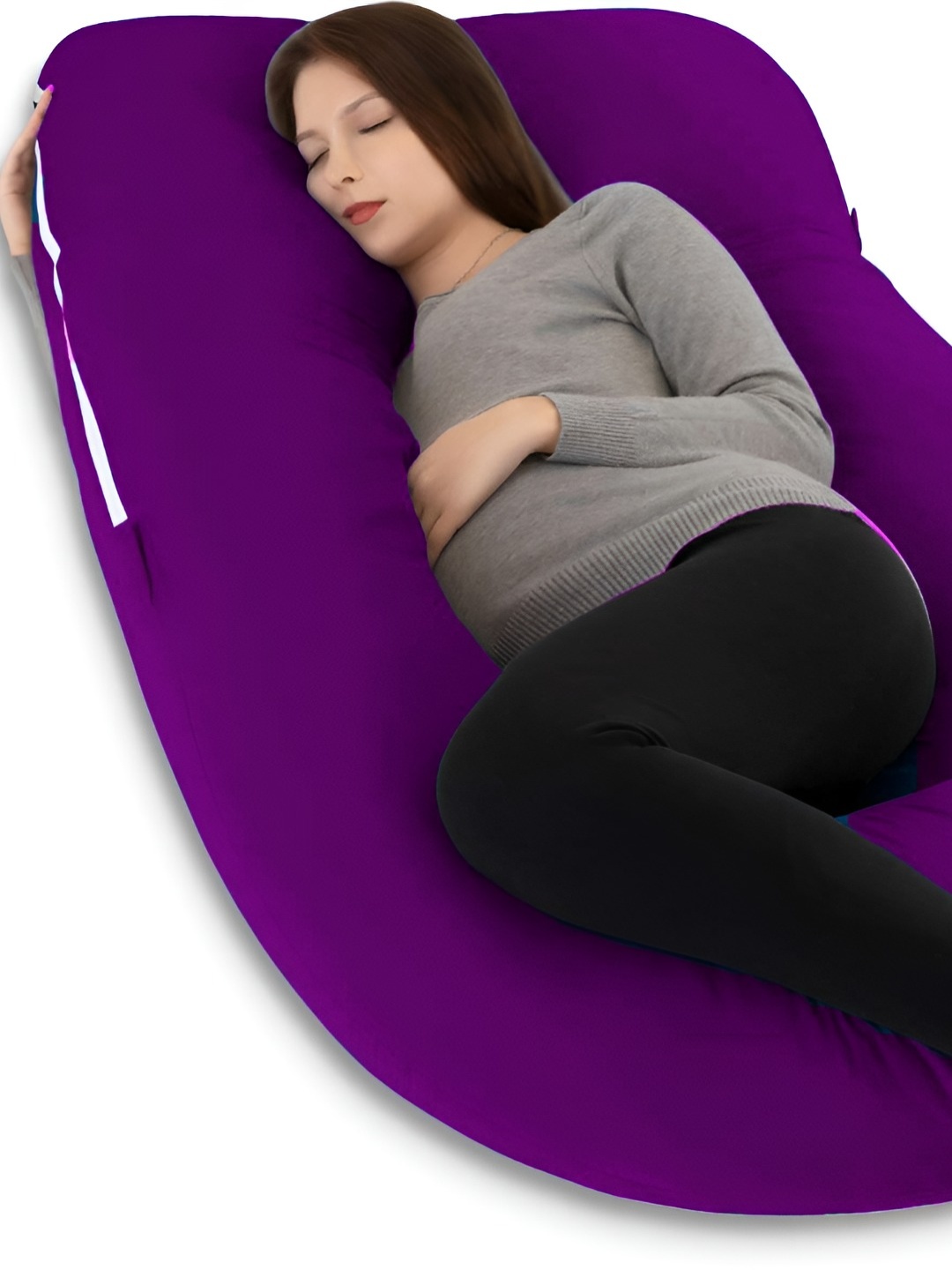 

Mom's Moon Purple Cotton Lightweight Maternity G Shaped Pillow