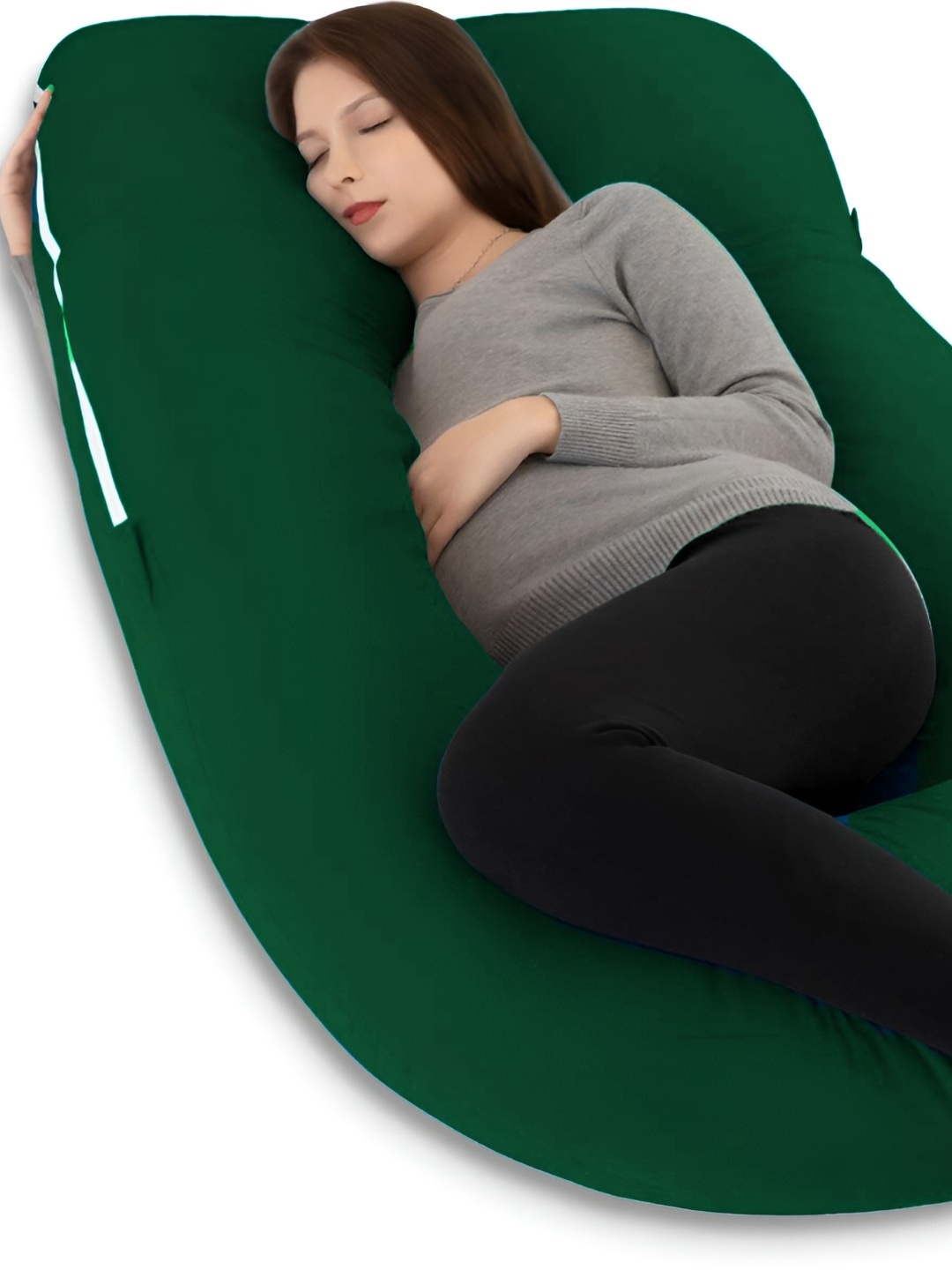 

Mom's Moon Green Cotton Lightweight Maternity G Shaped Pillow