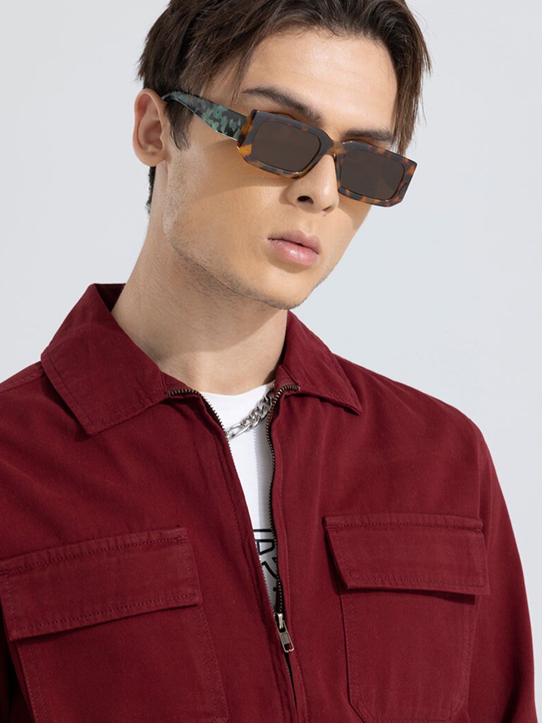 

Snitch Men Brown Square Sunglasses With UV Protected Lens