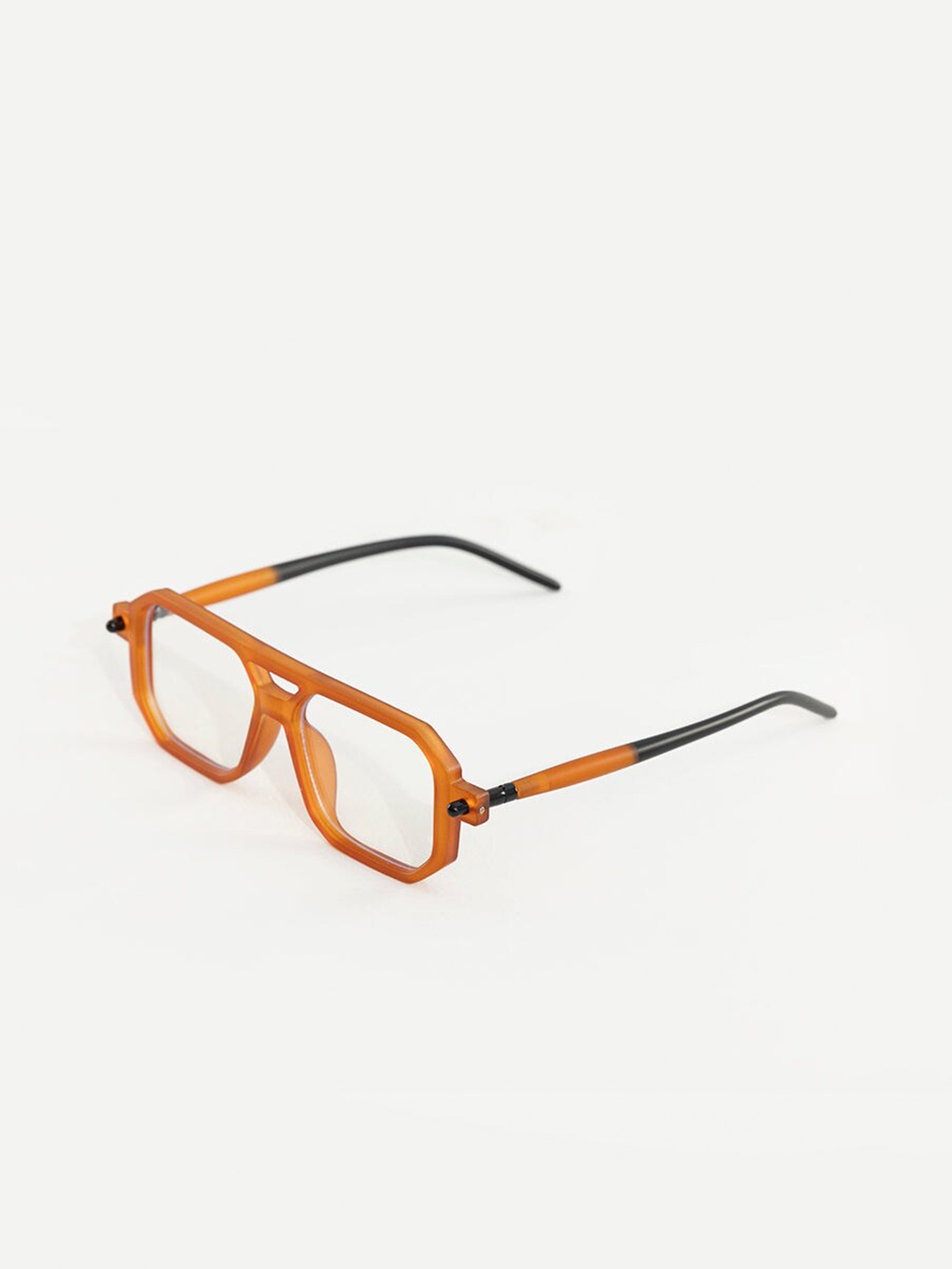 

Snitch Men Orange Square Sunglasses With UV Protected Lens, Transparent